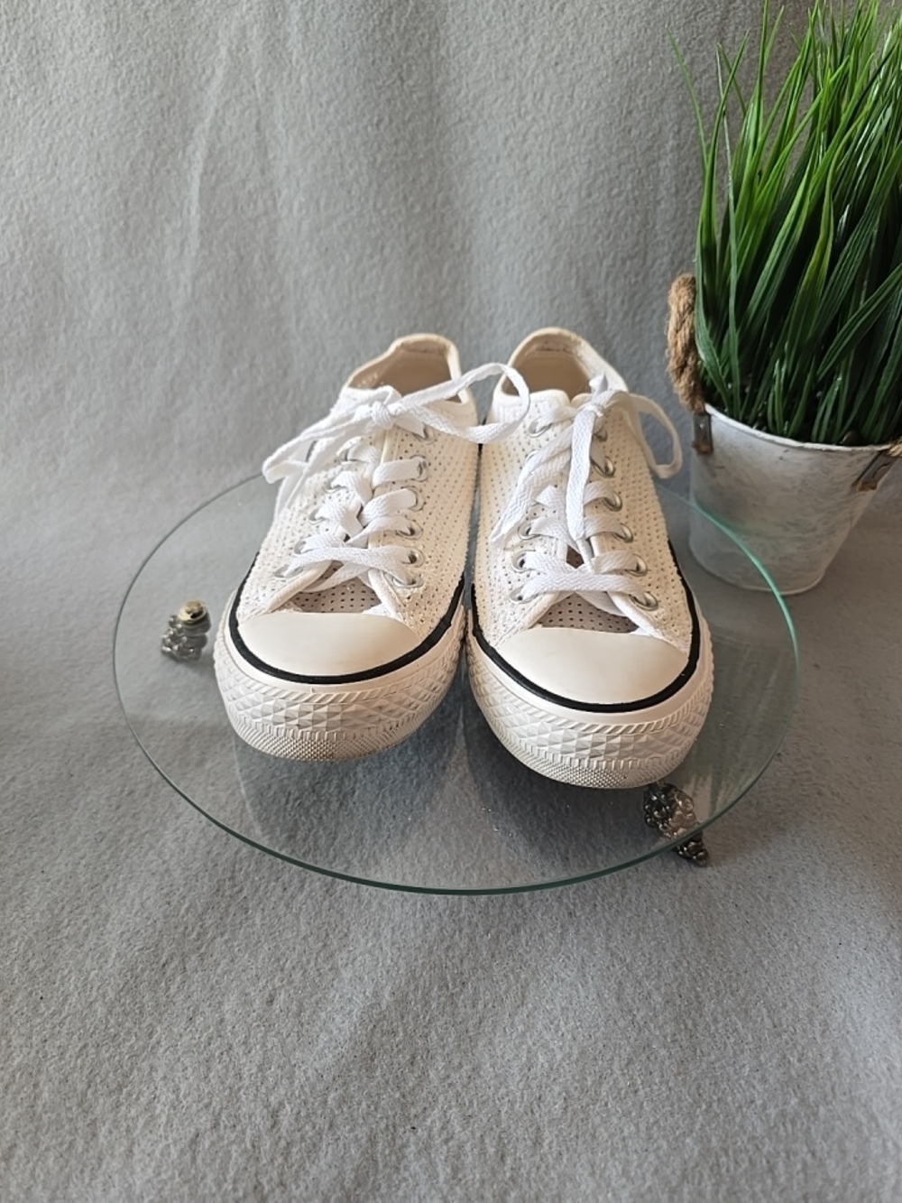 Converse All Star Women's White Mesh Size 7 Low Top Sneakers